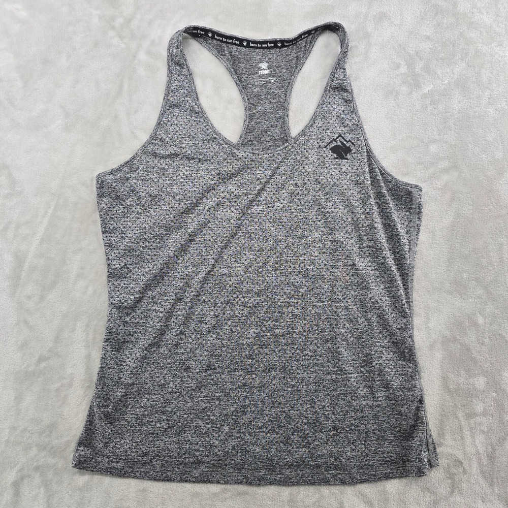 Rabbit Women XL EZ Perf Trail Tee Tank Top Gray Heathered Racerback RW595